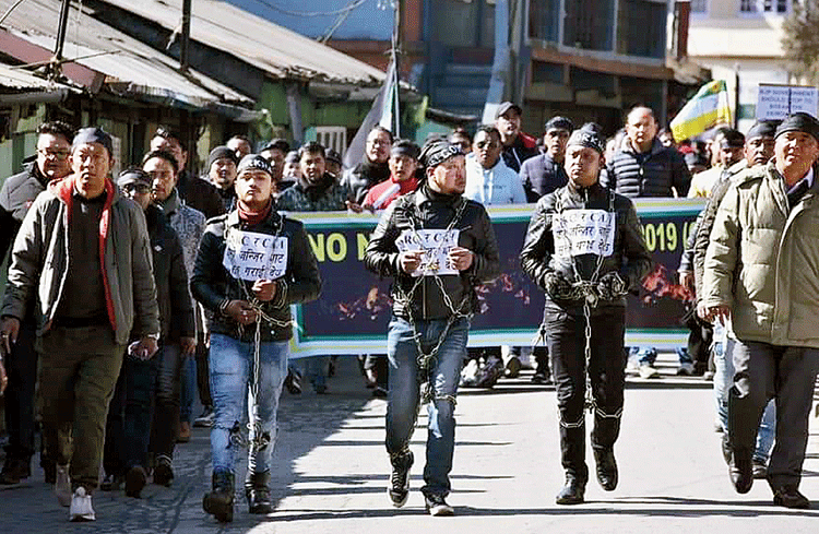 The Morcha march in Darjeeling on Saturday