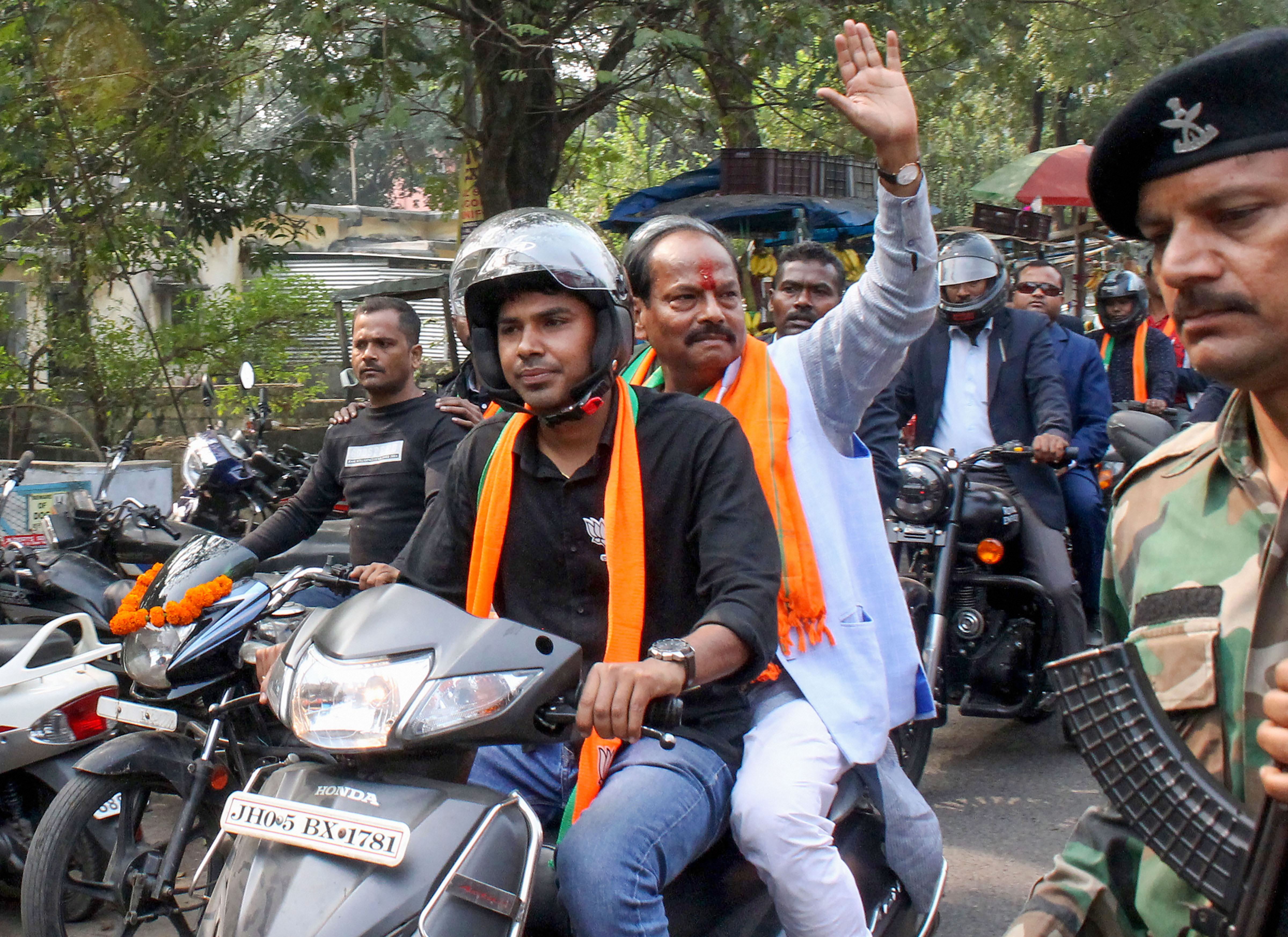 Raghubar Das fielded as BJP candidate from East Jamshedpur campaigns ahead of the Jharkhand Assembly Elections, in Jamshedpur, Wednesday, November 4, 2019