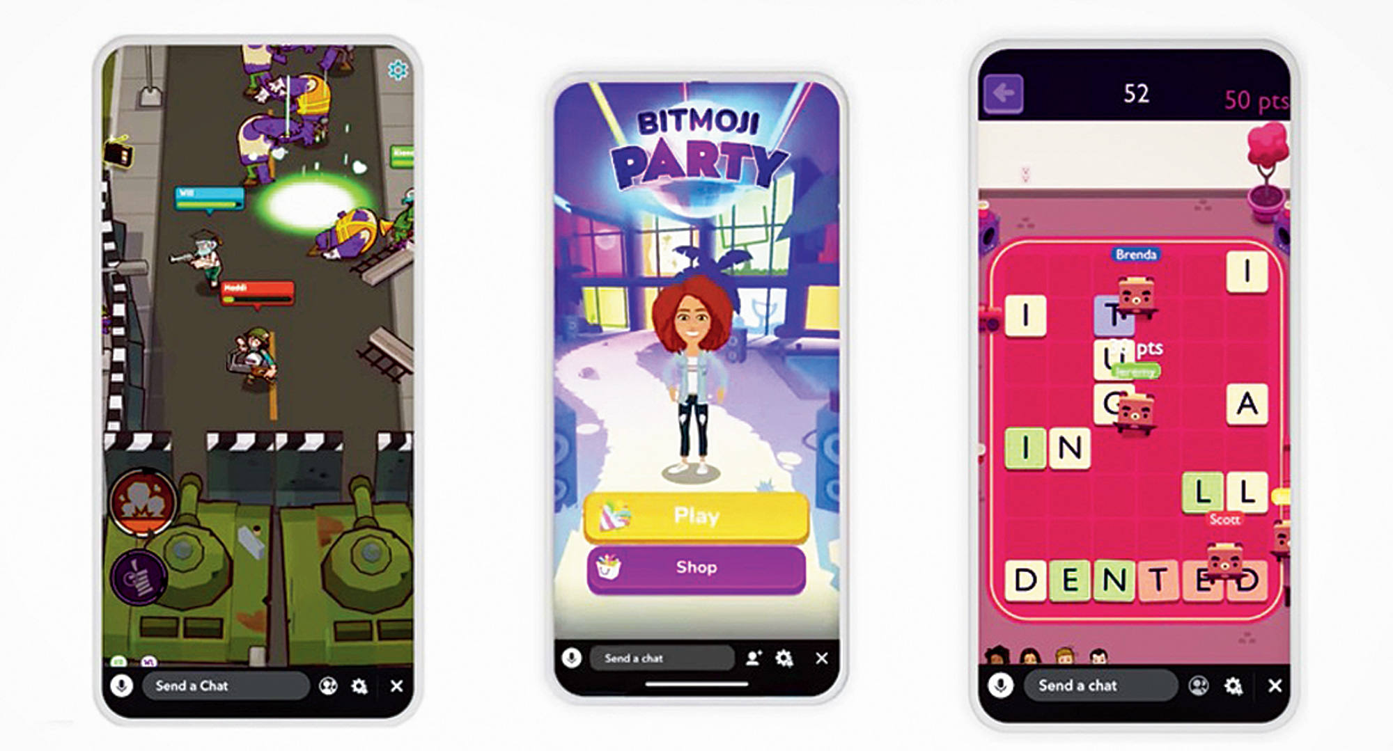 Friends can now choose from six game titles to play within Snapchat.