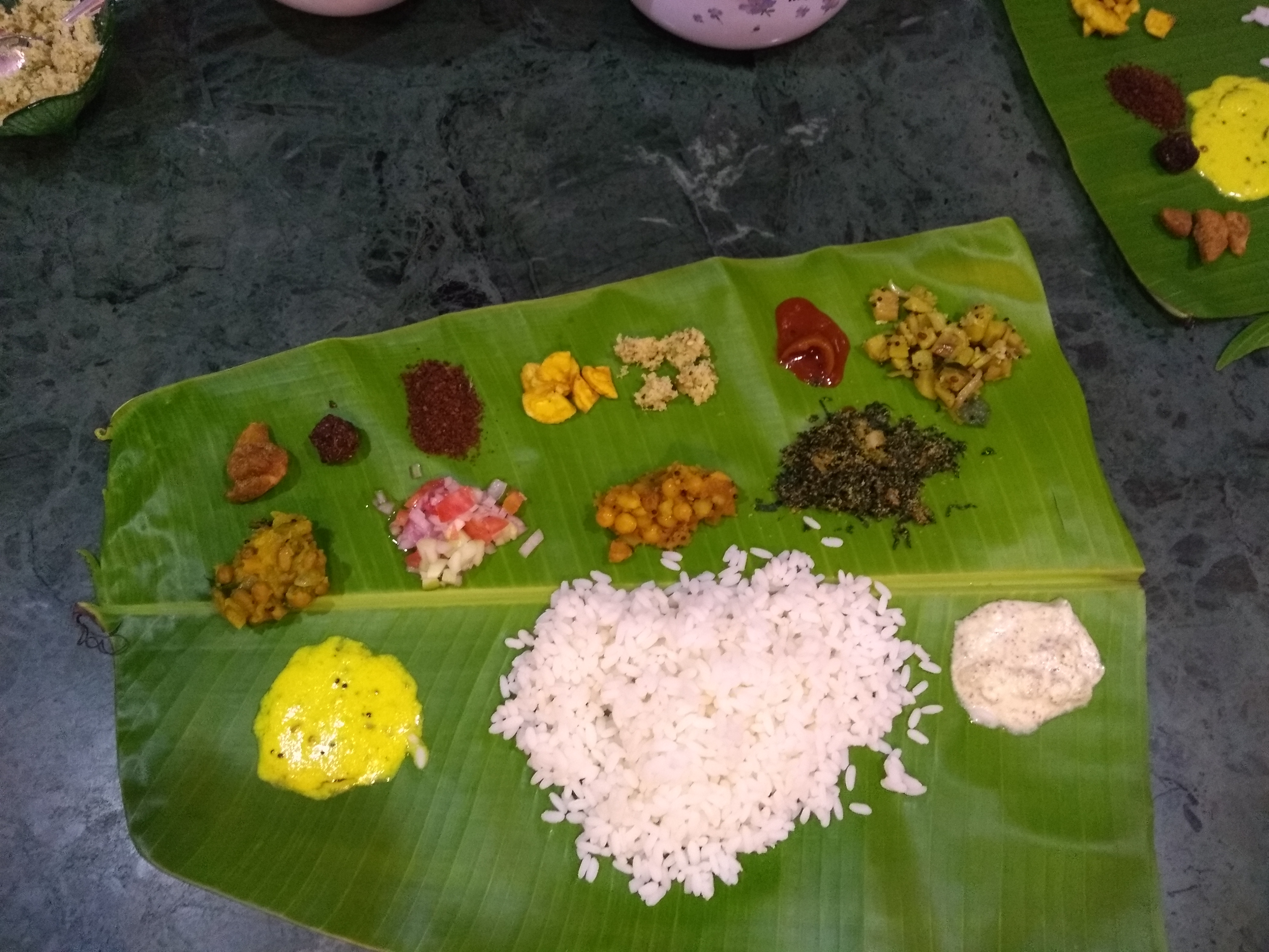 Traditional Keralite fare, but vegetarian