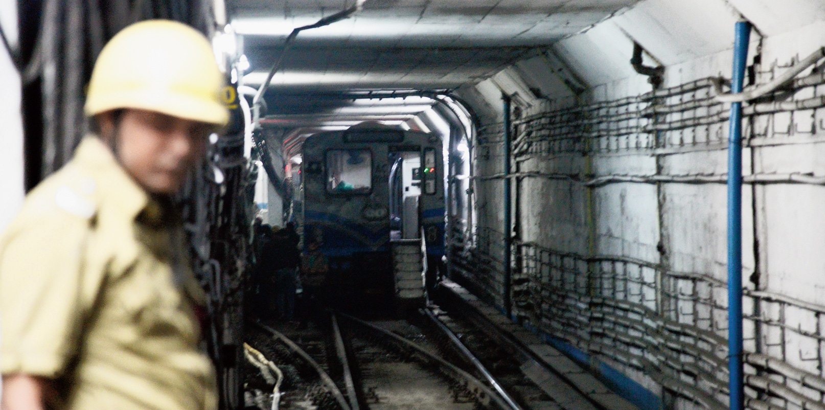 An air-conditioned Metro train stuck in the tunnel after it caught fire on December 27. The rake had been commissioned in 2010.
