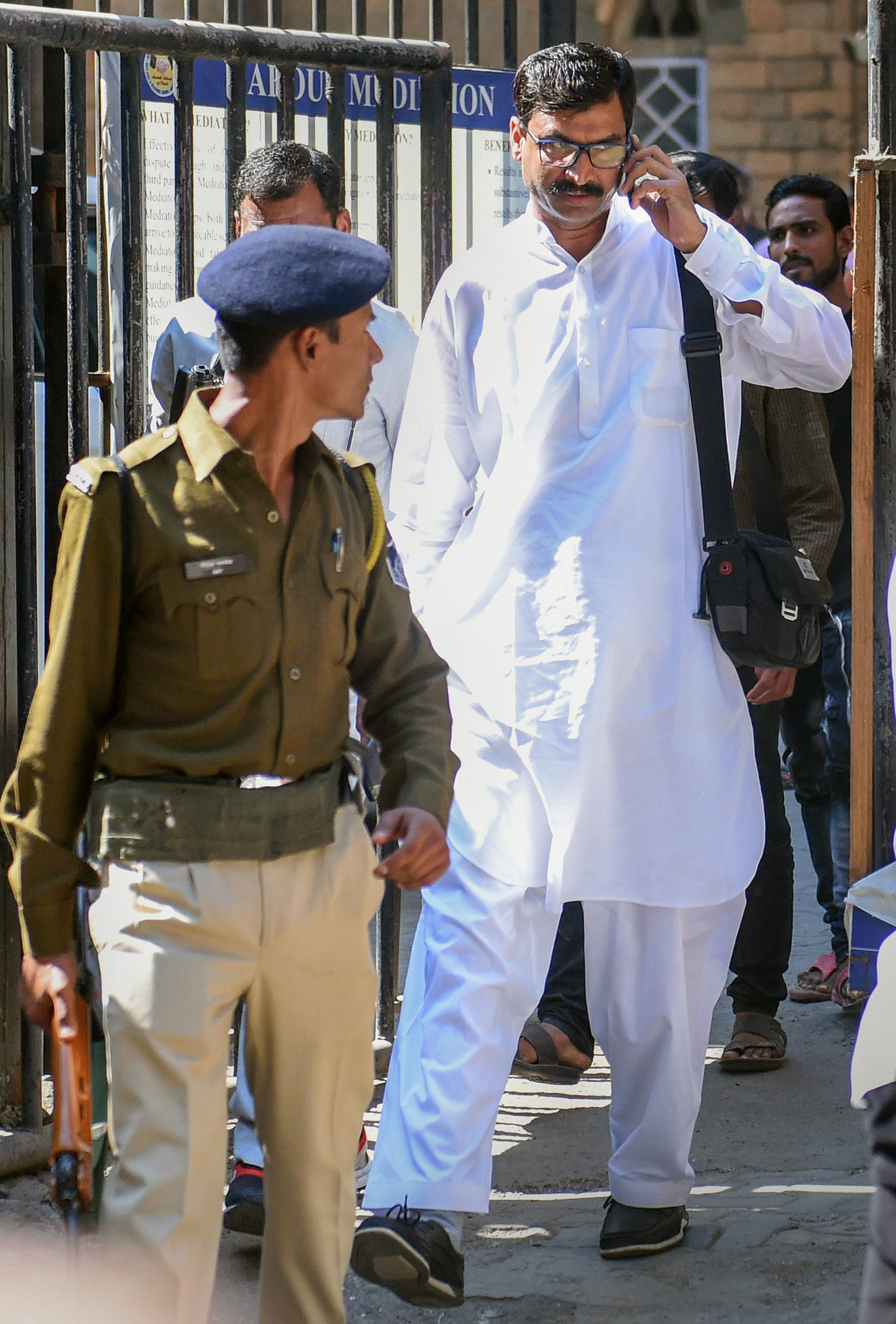 Sohrabuddin Shaikh's brother Rubabuddin leaves the special CBI court in Mumbai on Friday.