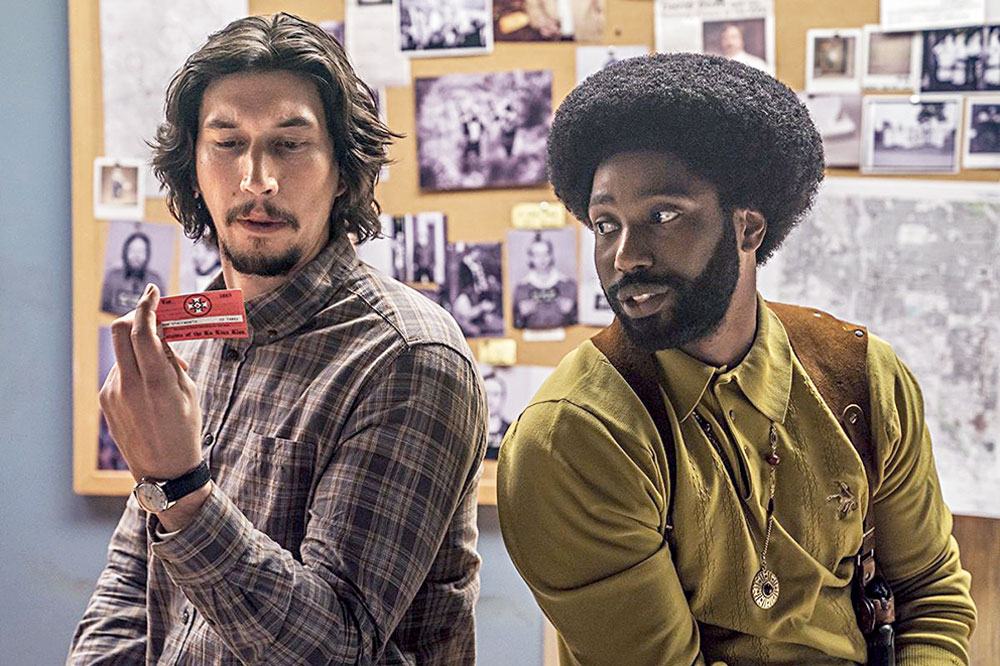 A still from the film BlacKkKlansman