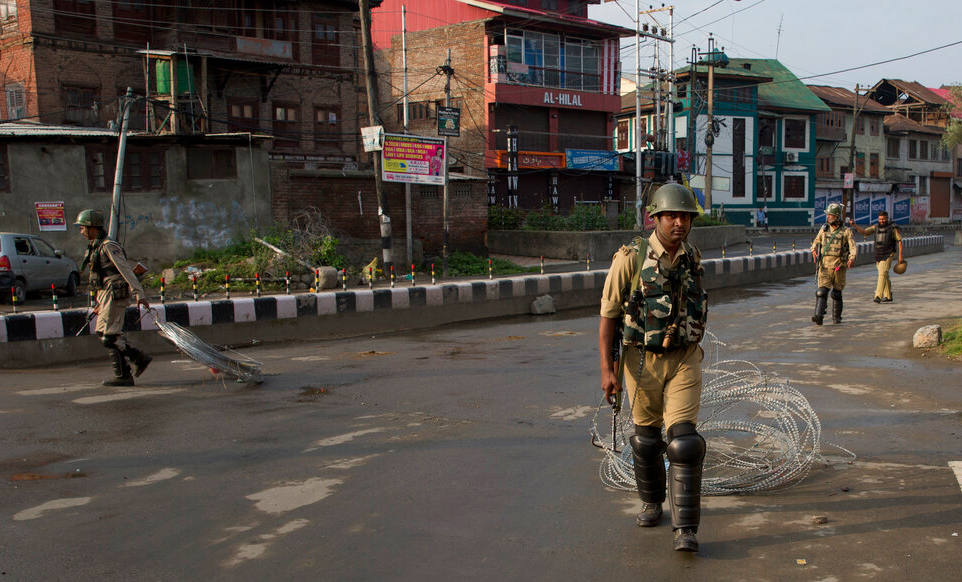 In this Wednesday, August 7, 2019, file photo, Indian paramilitary soldiers in Srinagar. 