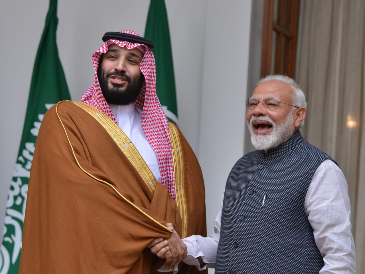 Prime Minister Narendra Modi with Saudi Arabia’s crown prince, Mohammed bin Salman, in New Delhi on February 20, 2019.