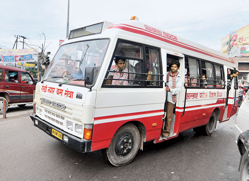 Load of losses: A city bus, which is among the fleet of 25 still plying on Ranchi roads, at Kantatoli earlier this month. 