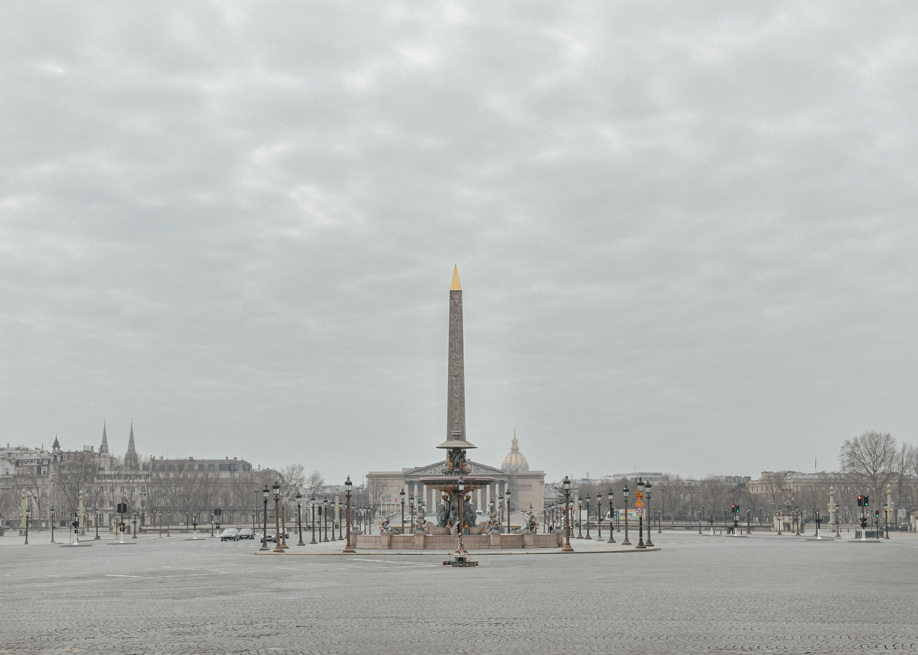 The Place de la Concorde in Paris during the morning rush hour, March 18, 2020