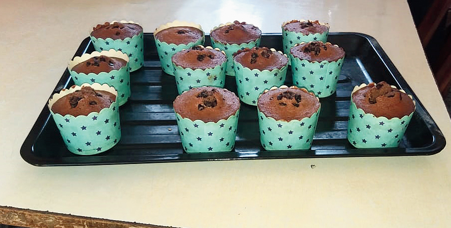 Chocolate chip cupcakes made by the team