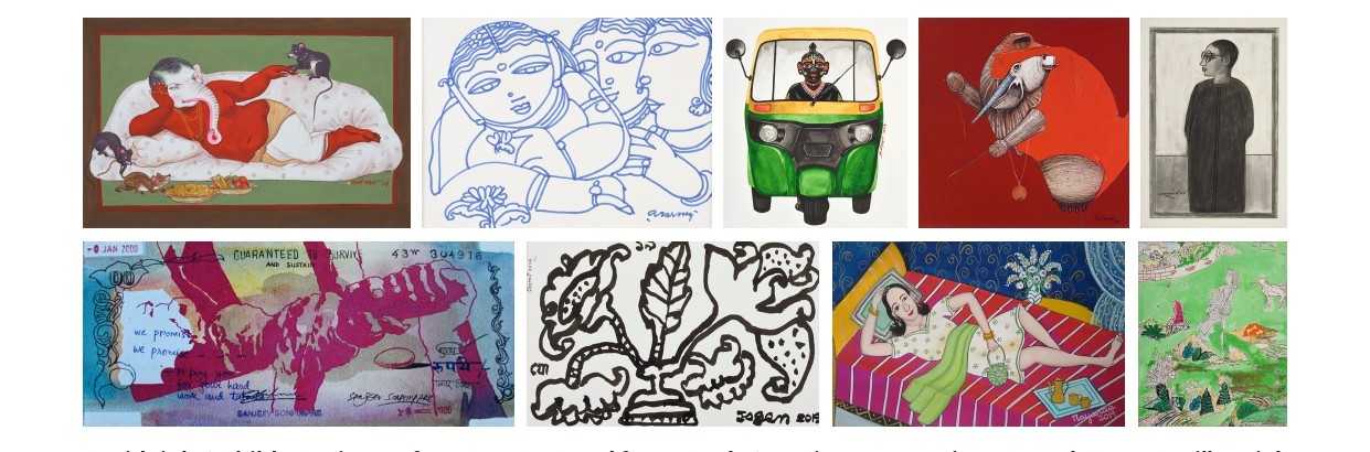 Some of the art works at the CIMA Art Mela in Mumbai
