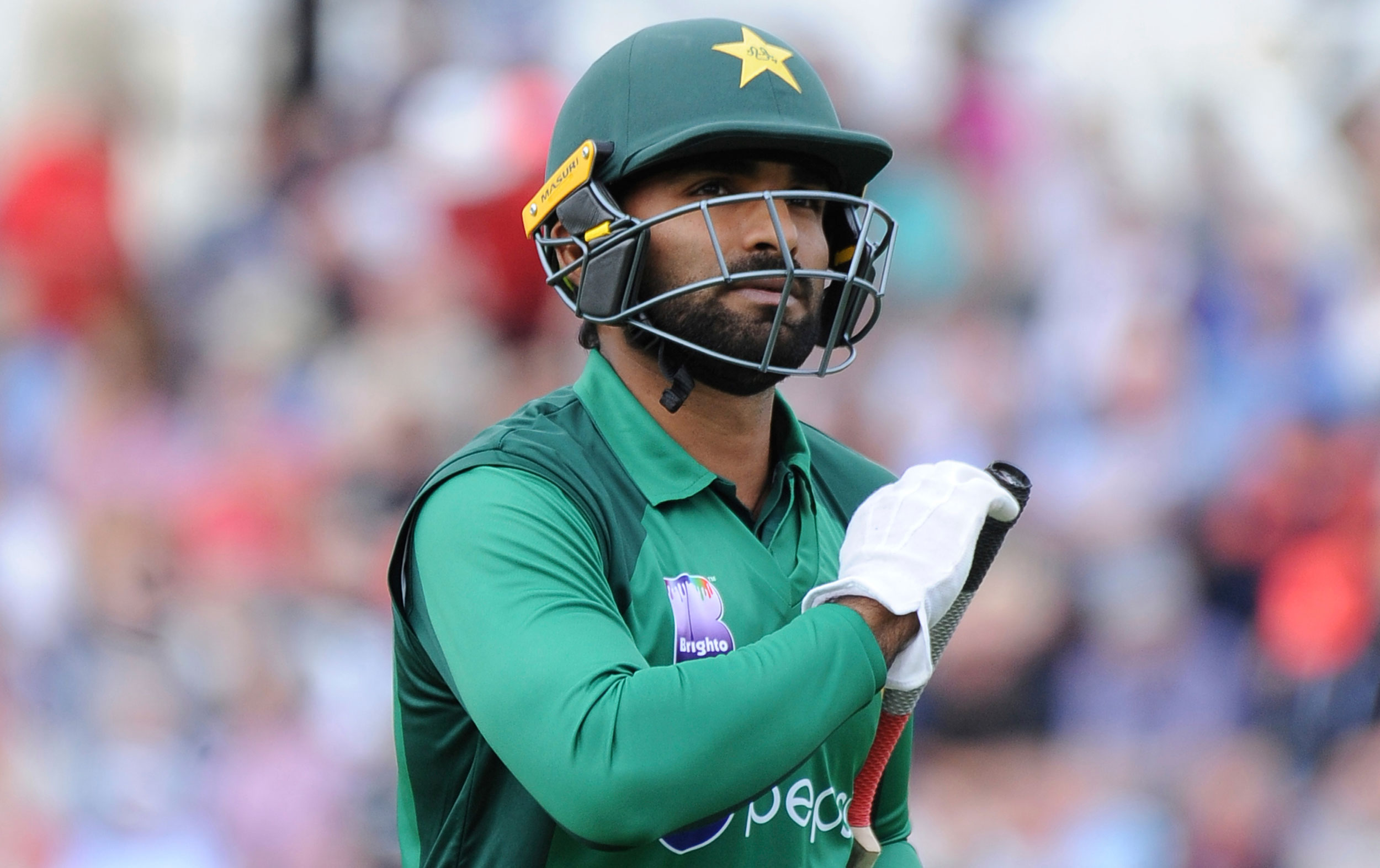 Asif Ali leaves during the fourth ODI cricket match between England and Pakistan at Trent Bridge in Nottingham, England, on May 17, 2019.