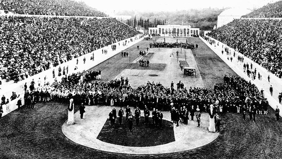 The opening ceremony in the Panathenaic Stadium in 1896