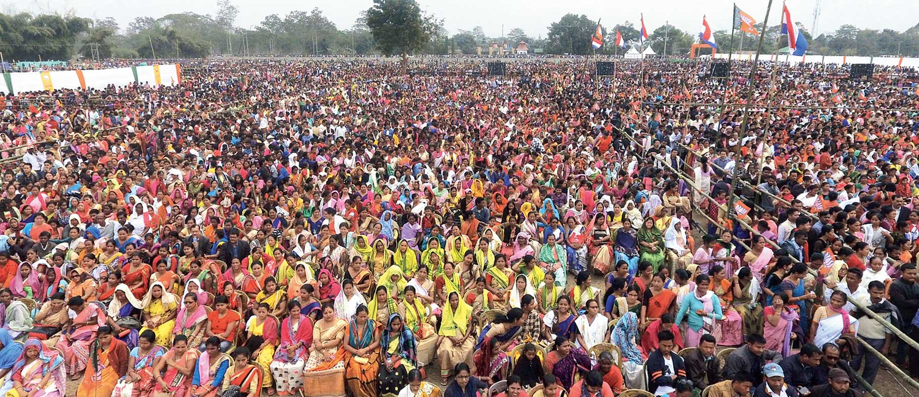 People at the Sankalp Samaroh at Khanikar field in Dibrugarh on Sunday.