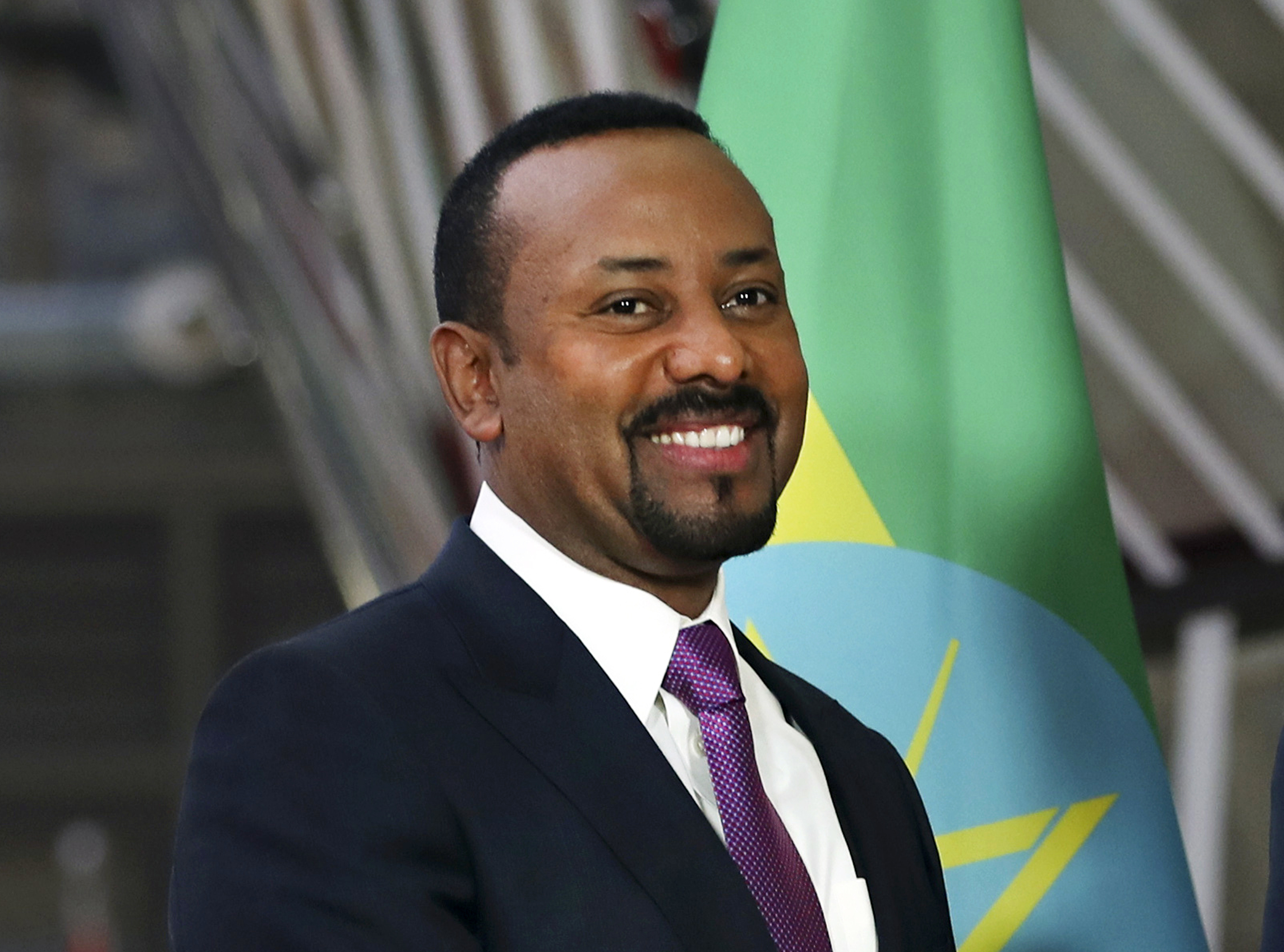 Ethiopian Prime Minister Abiy Ahmed at the European Council headquarters in Brussels in January
