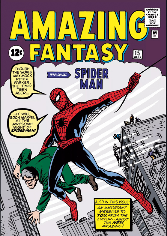 Spider-Man, created with the artist Steve Ditko, was introduced in 1962