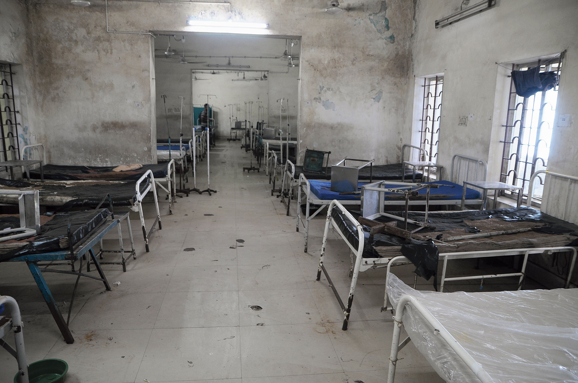 Vacant beds at the College of Medicine and JNM Hospital in Kalyani. 