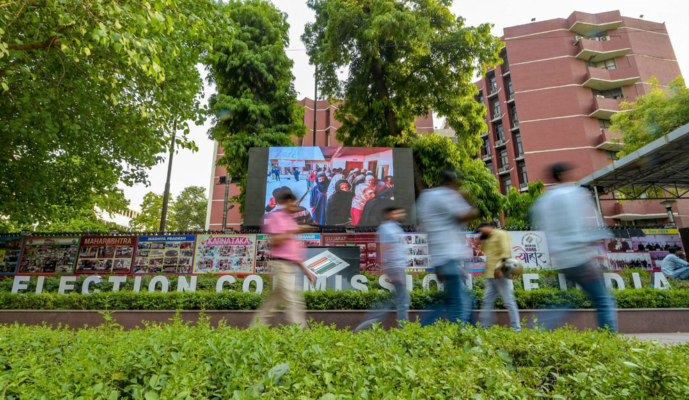 A view of Election Commission of India office, in New Delhi, Monday, May 6, 2019.