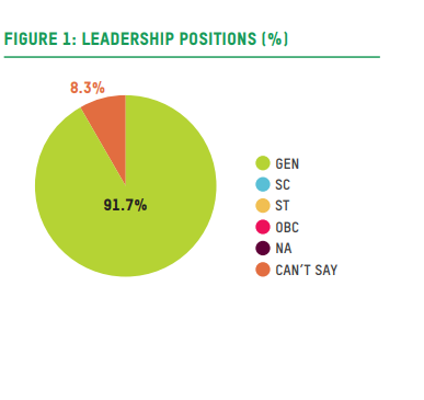 Top leadership caste-wise at English newspapers included in the study