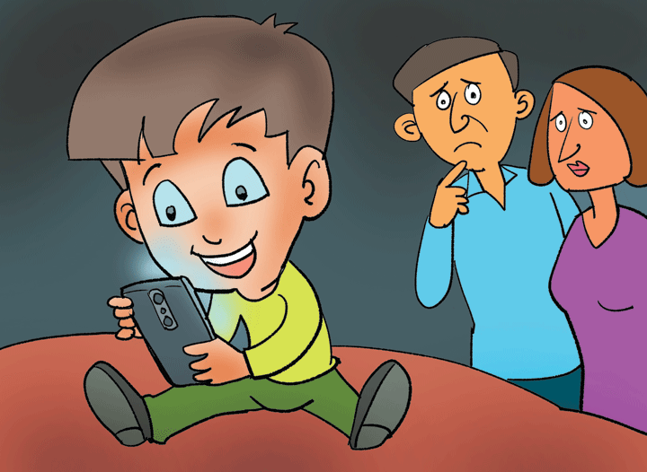 cartoons about cell phone addiction