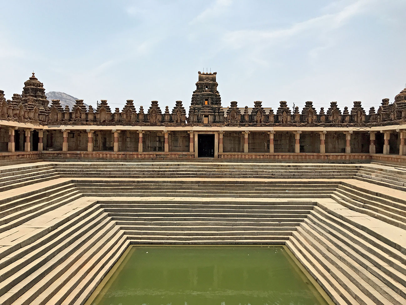 The vast stairwell at the Bhoganandishwara Temple