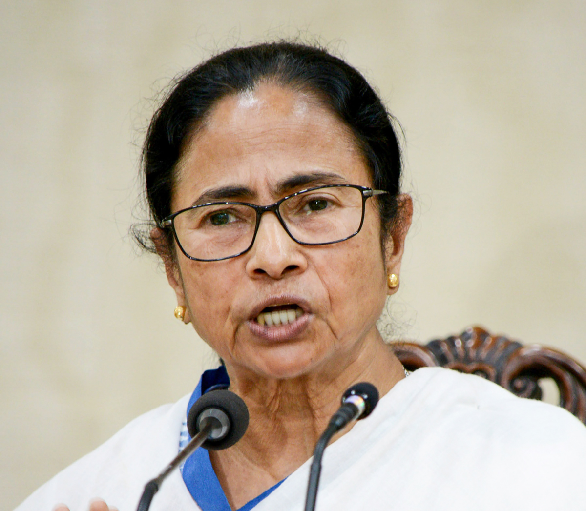 West Bengal Chief Minister Mamata Banerjee attends a press conference in Calcutta, Monday, Feb 18, 2019. 