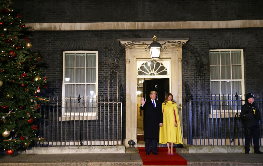 File photo of U.S. President Donald Trump and first lady Melania as they arrive at 10 Downing Street in London ahead of a NATO reception hosted by British Prime Minister Boris Johnson.
