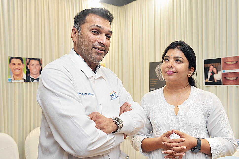 A much-in-demand dental service prior to a wedding? “Bleaching. We just had a groom who is getting married in December, he wanted a quick fix. Also, redefining smiles. Your smile is priceless, right?” said dental experts Alexander M. Simon and Anjana Viswanath.