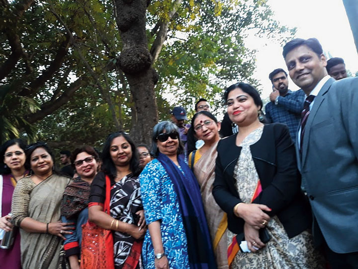 More than 100 teachers of the La Martiniere schools, cutting across religious lines, joined the prayer rally with their respective principals. “The CAA and NRC need to be revoked. The government should understand that it should not hamper the secular fabric of the country with its high-handedness,” said John Rafi (extreme right), the principal of the boys’ school. The girls’ school principal, Rupkatha Sarkar (second from right), said: “I am here because I want all citizens to be represented in the citizenship act.”