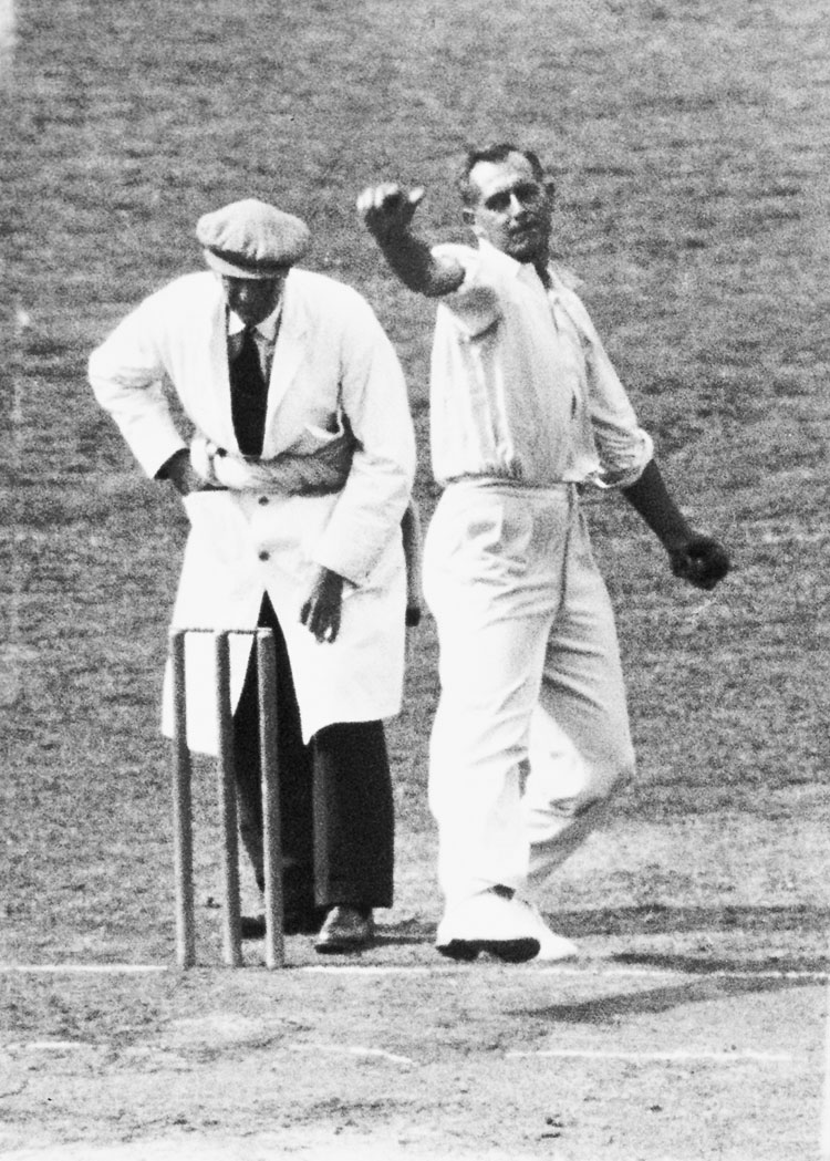 Yorkshire and England cricketer Hedley Verity in a match against Surrey
