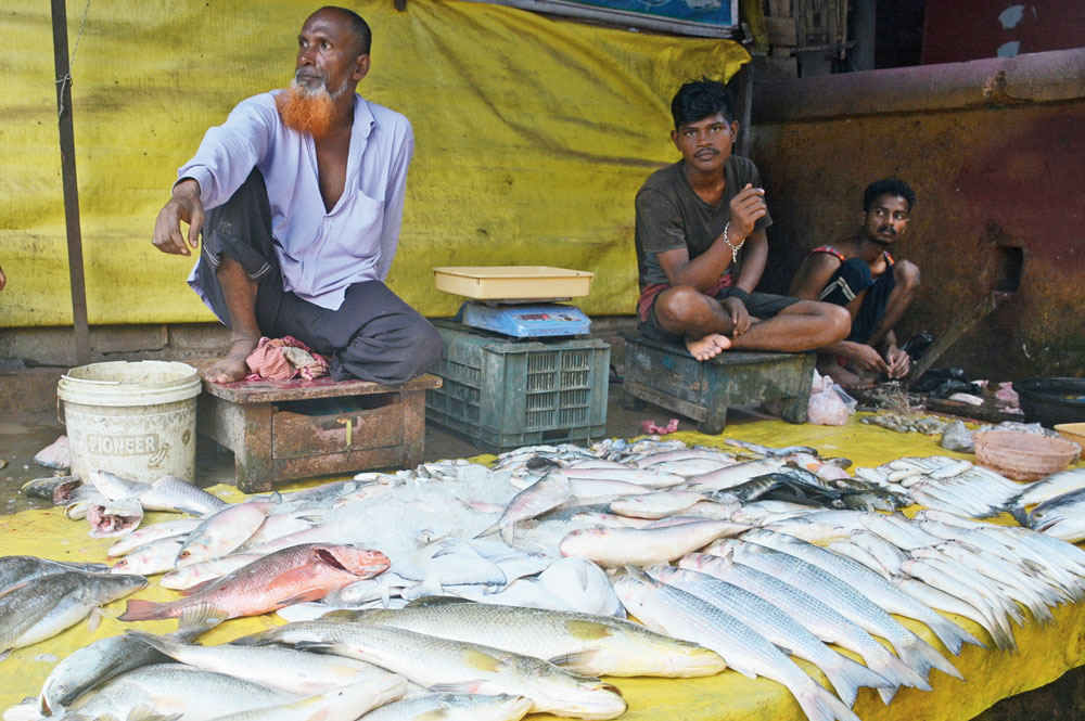 The fish market at Unit-IV in Bhubaneswar on Tuesday