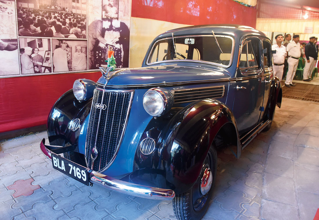 The restored Wanderer W24 in which Netaji Subhas Chandra Bose escaped from Calcutta, at Netaji Bhawan.