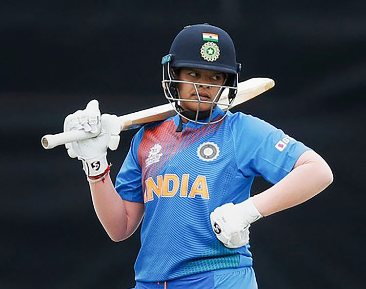 Shafali Verma during the group stage ICC Womens T20 World Cup 2020 match between India and Sri Lanka in Melbourne