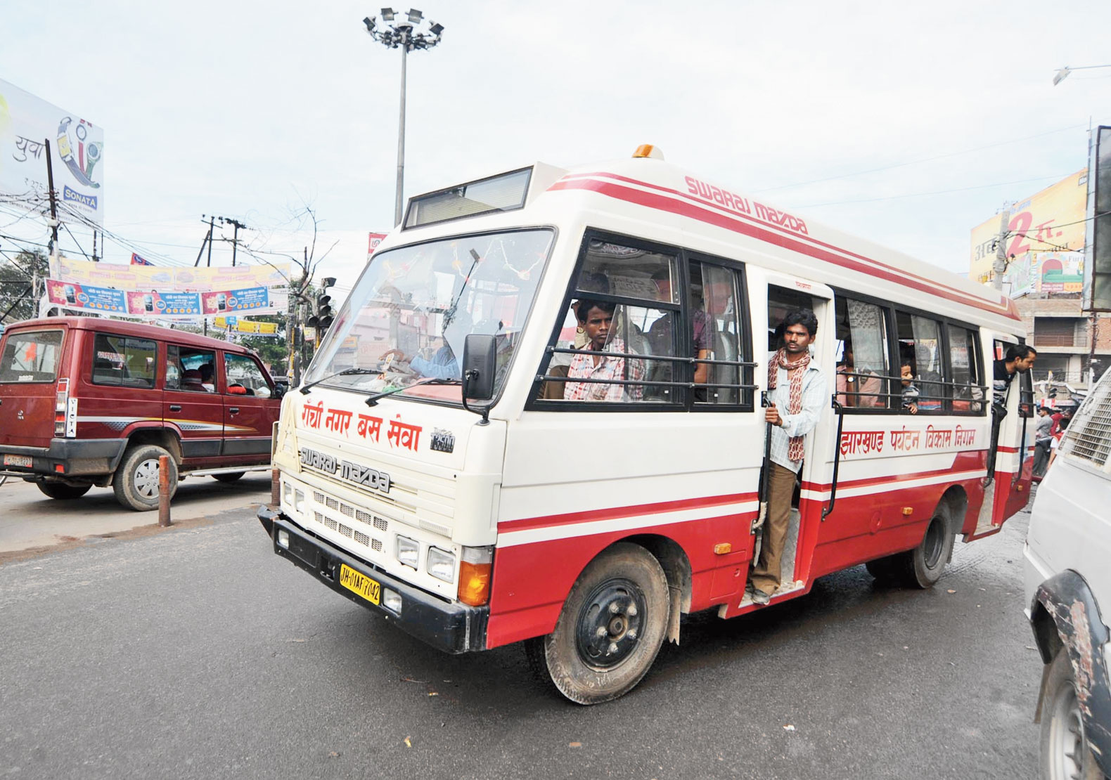 Last ride? A city bus on Kantatoli Road in Ranchi