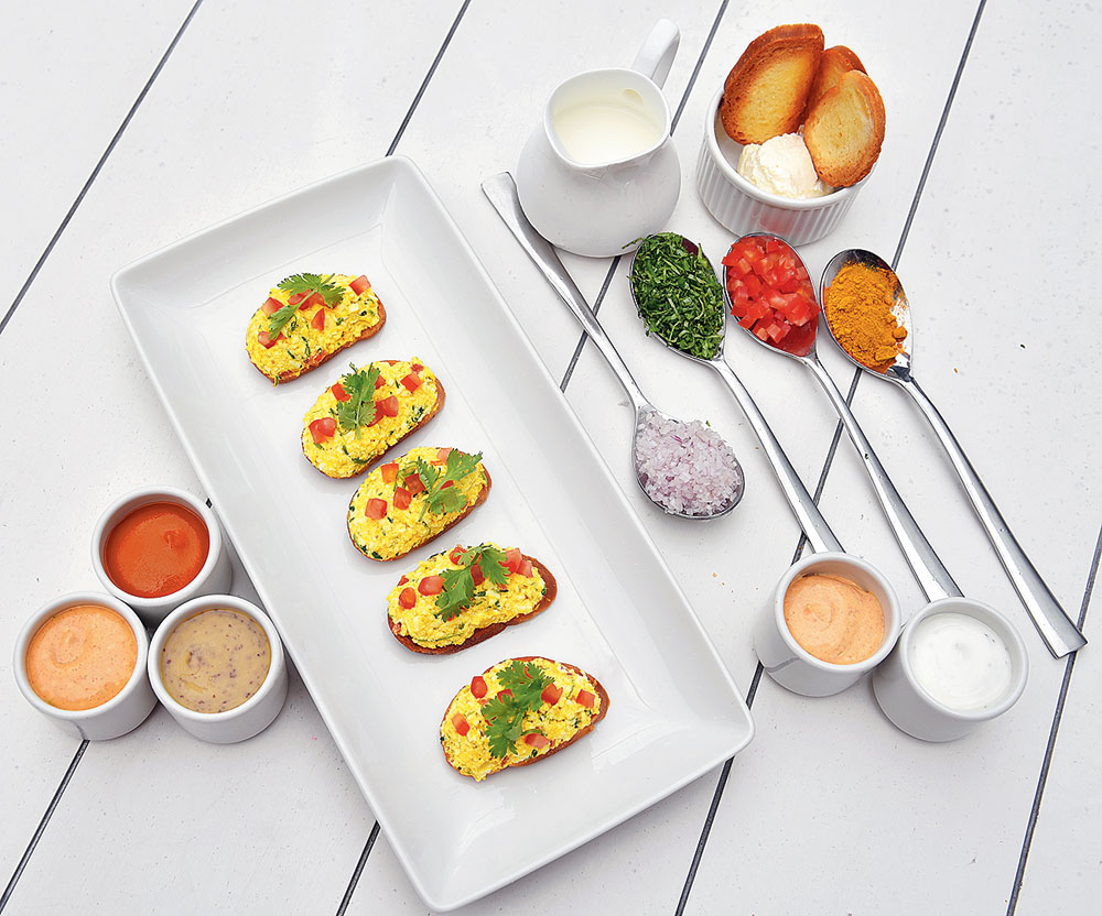 Spicy Chenna/Paneer Akuri on Toast