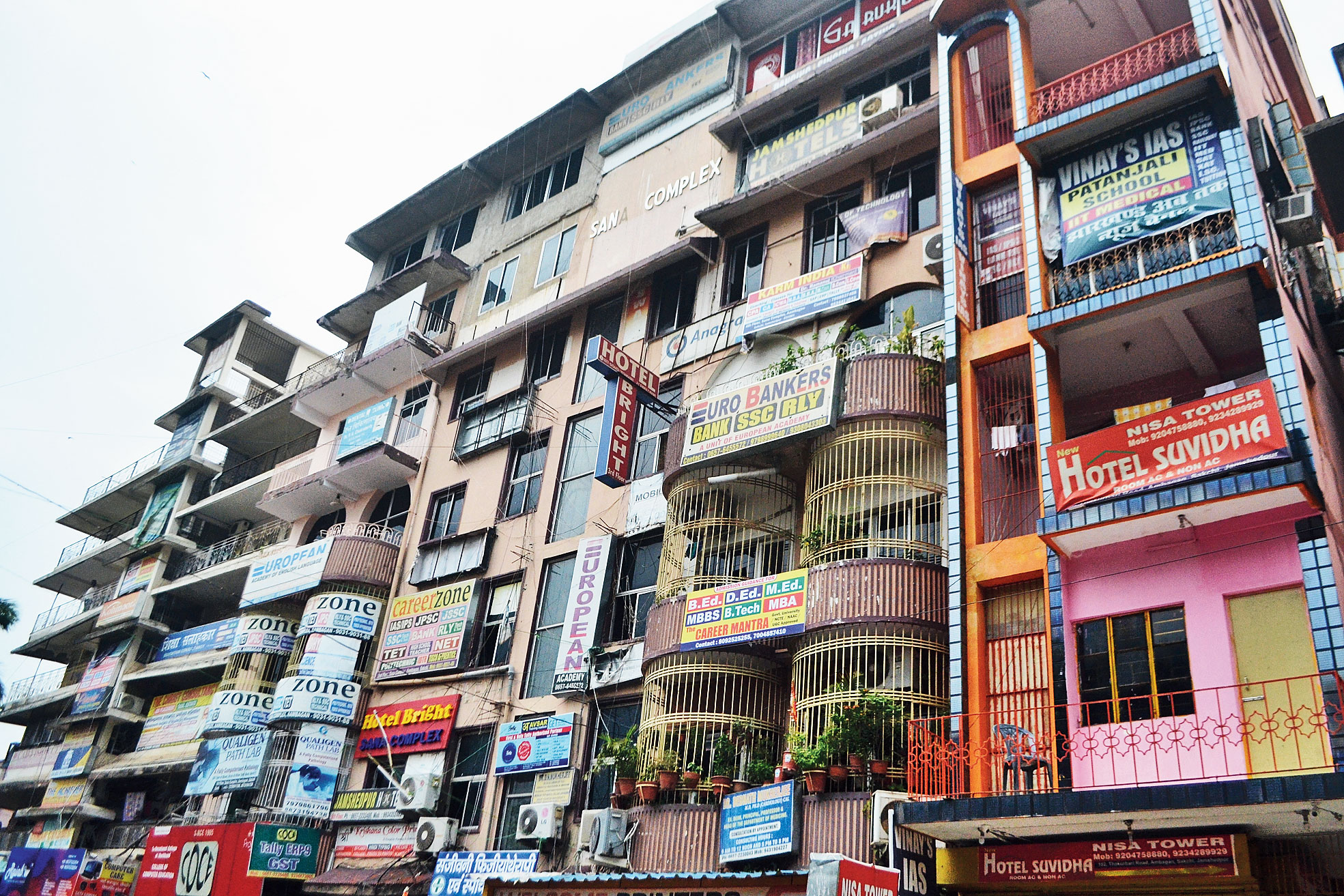A multi-storey commercial building at Aambagan in Sakchi, Jamshedpur, on Saturday.  