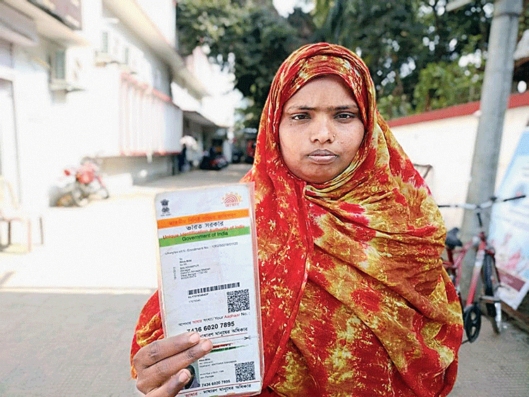 Lutfunnesha with her Aadhaar card