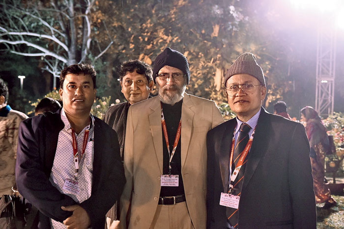 (L-R) Sanjay Mukherjee, joint secretary, Bengal Rose Society; Debnath Benarjee, life member of Bengal Rose Society; Meghbaran Guin, joint secretary, Bengal Rose Society; and Col. Pratul Pandit (retd.), CEO of The Agri Horticultural Society of India. “We have worked really hard for the past few years for this show. The rose is a delicate plant and such big blooms require constant care and nurturing. The quality of our pot culture is exemplary, which is why we were able to host the regional convention. We have also been awarded by the World Federation of Rose Societies for our effort,” said Sanjay Mukherjee and Meghbaran Guin.