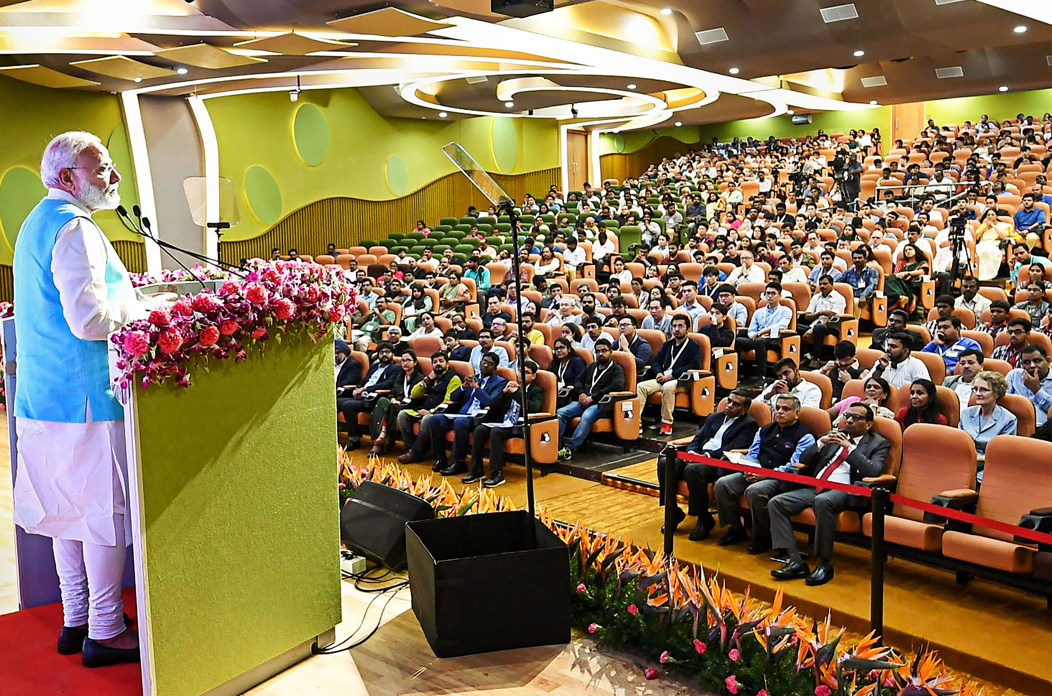 Prime Minister Narendra Modi addresses the attendants at the Singapore-India hackathon, at IIT Madras in Chennai, Monday, September 30, 2019
