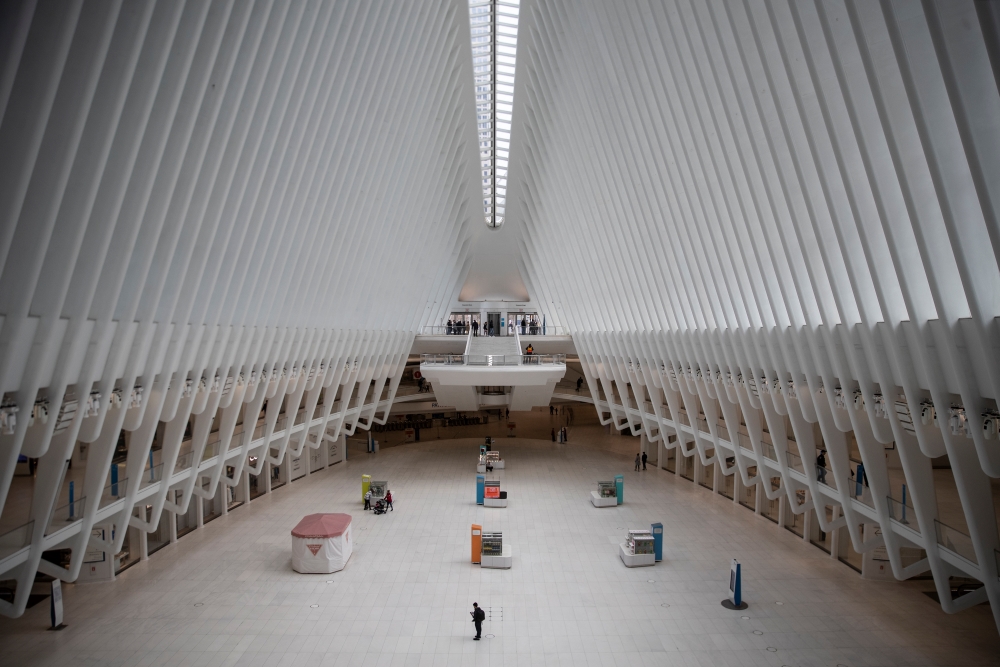 The nearly empty Oculus in New York, on Saturday, March 14, 2020
