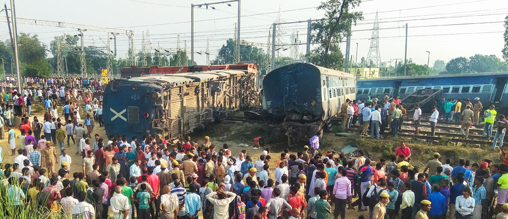 The derailed coaches