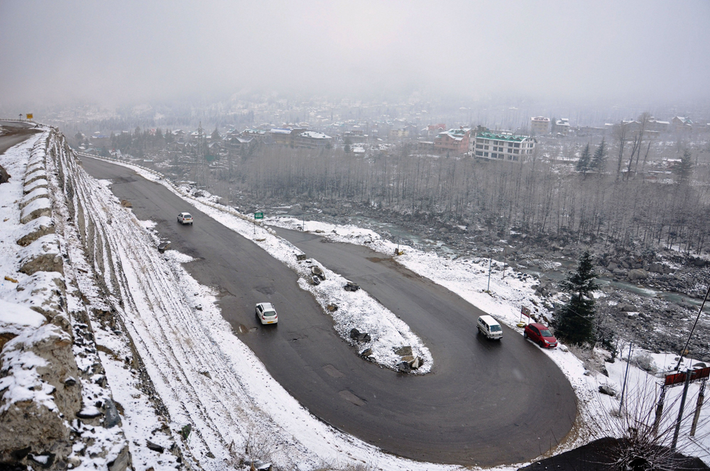 Fresh snow blankets a locality in Kullu on January 4