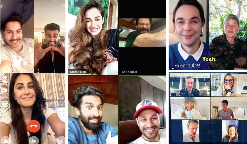 Celebs like Katrina Kaif, Varun Dhawan, Arjun Kapoor, Disha Patani, Anil Kapoor, Kunal Kemmu, Aditya Roy Kapur to Gwyneth Paltrow, Ellen DeGeneres and Jim Parsons have also been indulging in fun sessions of video calling with friends and family!