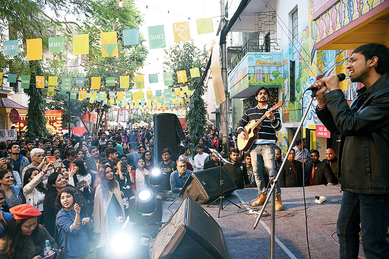 Masala Thandai performed Hindi and international numbers. The band is a group of four brothers who live in different cities but create music by recording individual parts and then mixing it together.