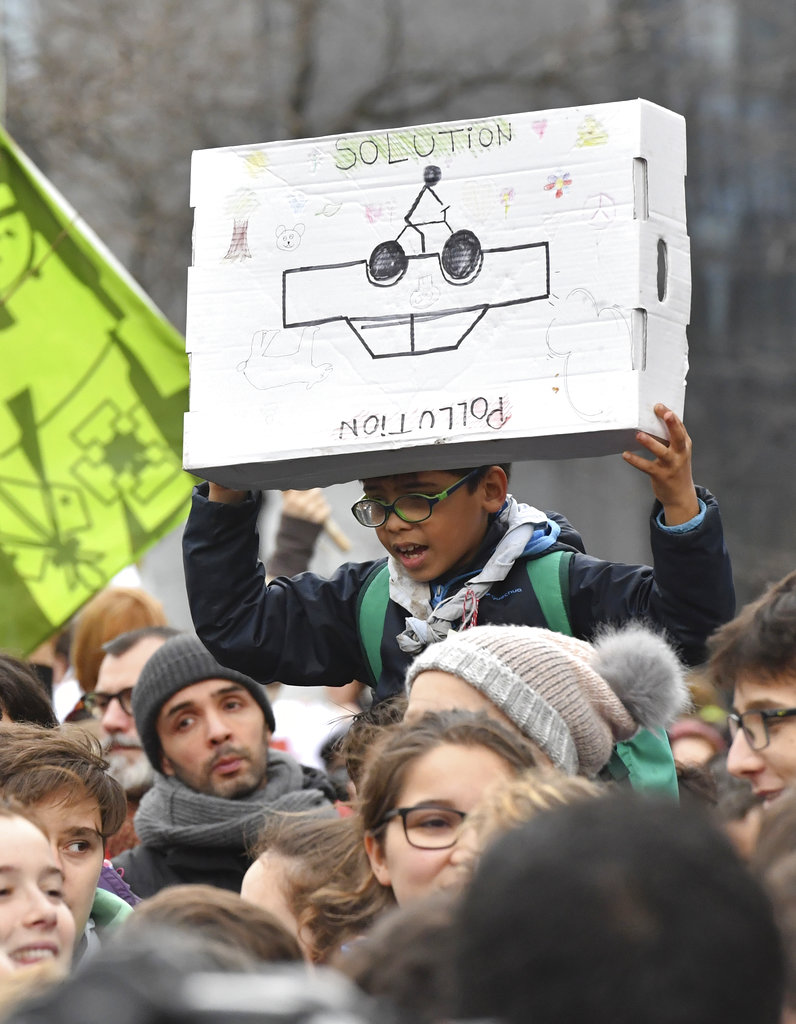 A protester in Brussels on Sunday.