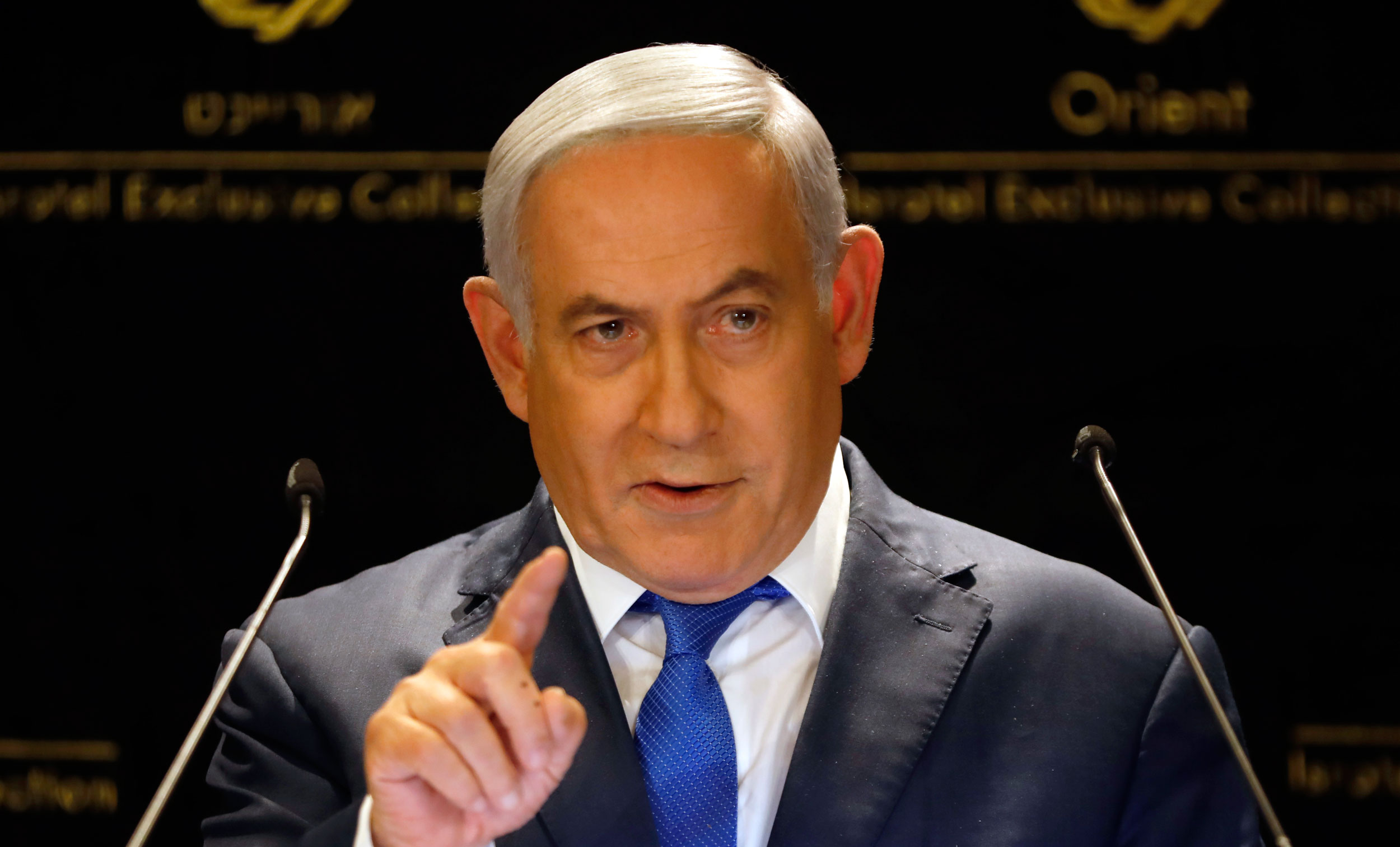 Benjamin Netanyahu during statements to the press in Jerusalem on May 30, 2019. 