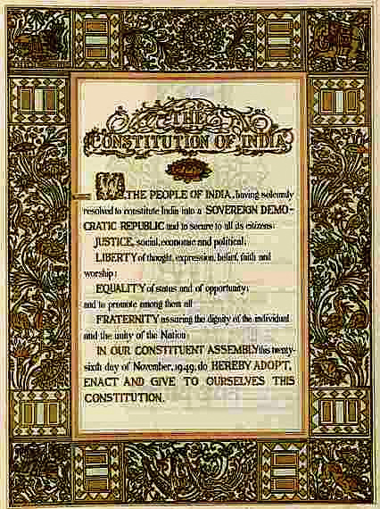 Nandalal Bose was tasked to illustrate the original hand-written Constitution of India