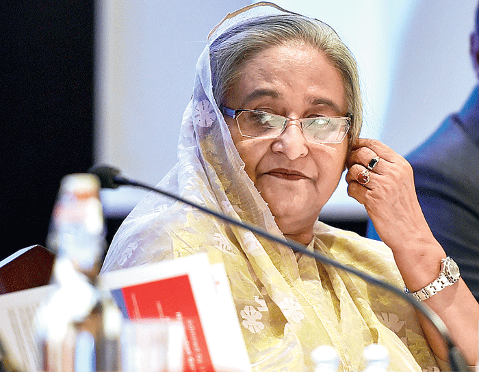 Sheikh Hasina in New Delhi.