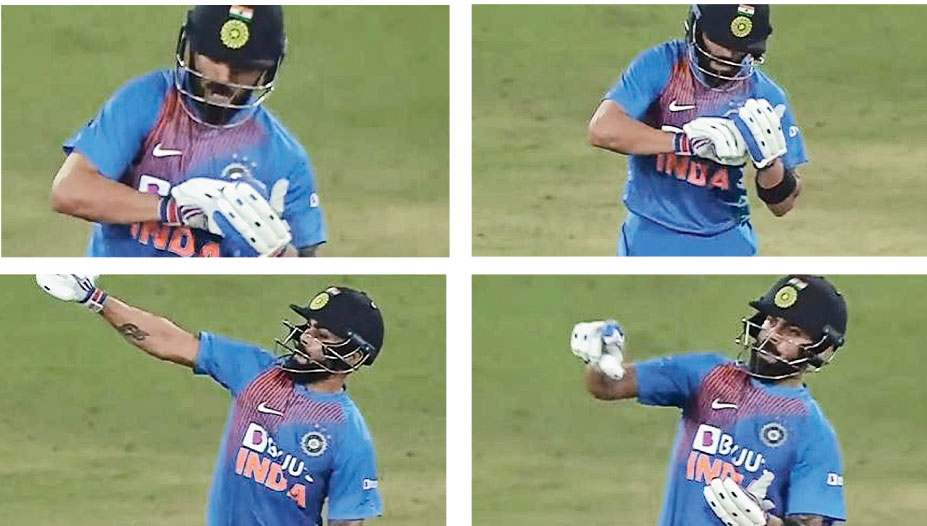 Virat Kohli was at his aggressive best on Friday and Kesrick Williams got a taste of it. In the 13th over of the Indian innings, Virat and Kesrick almost collided in the middle of the pitch and the India captain didn’t like that. In the 16th over, Virat first hit Kesrick for a four and then followed it up with a flicked six. It was then that Kohli unleashed a ‘notebook celebration’ — Kesrick’s signature move after taking a wicket — to mock the West Indian bowler. Asked about it during the post-match presentation ceremony, a smiling Kohli said: “It happened to me in Jamaica when he got me out. So I thought I’ll tick a few in the notebook as well. But all’s good, there were a few words, but smiles at the end. That’s what you want to see.”