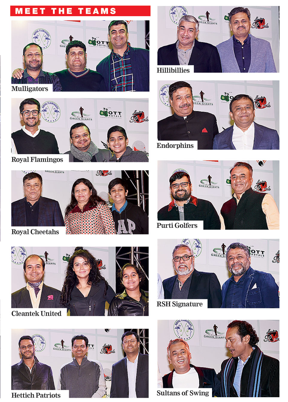 Mulligators, Hillibillies, Royal Flamingos, Endorphins, Cleantek United, RSH Signature, Hettich Patriots, Sultans of Swing