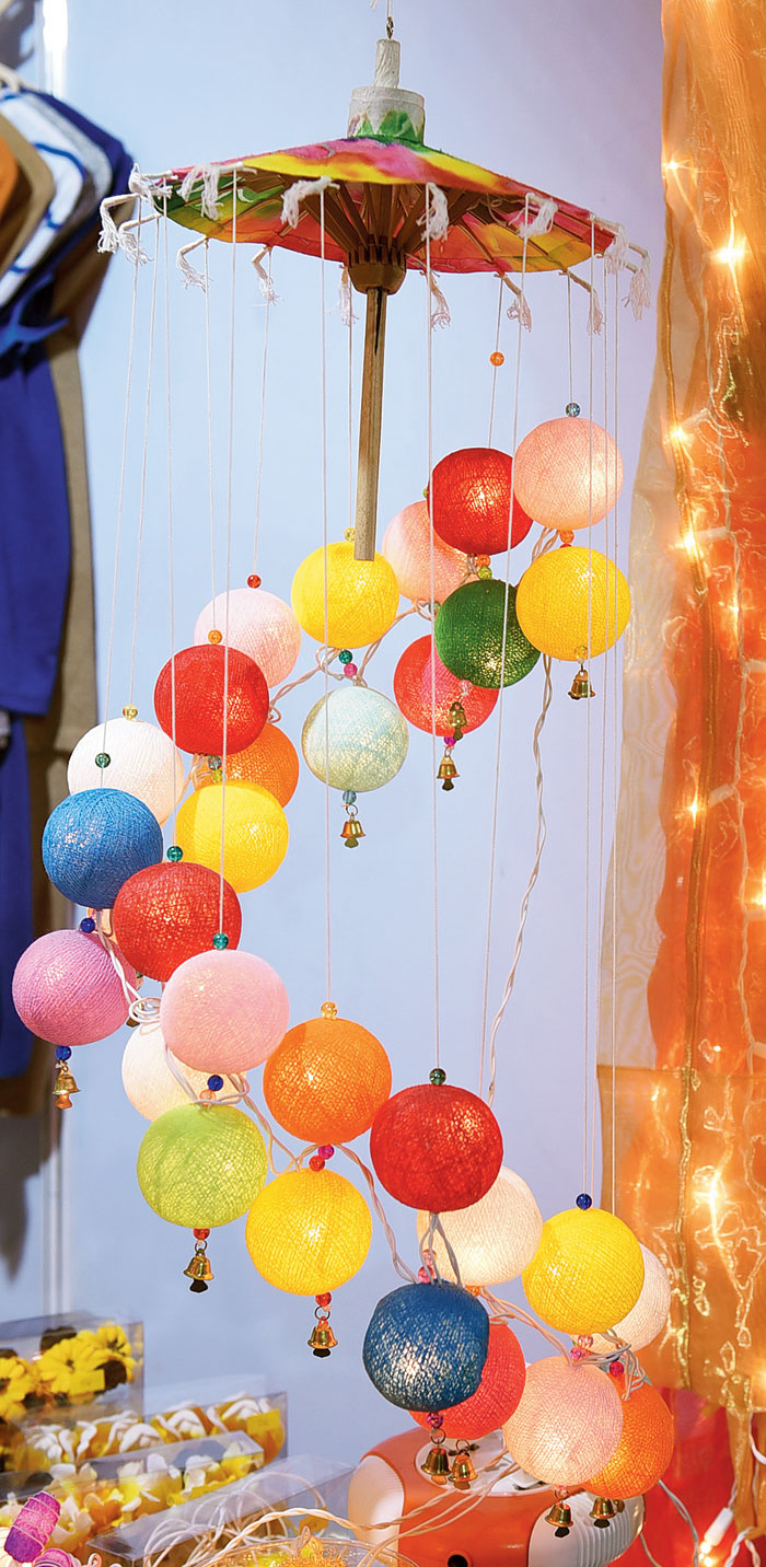 Brighten up your drawing room with this hanging light made of colourful thread balls. Rs 1,200 @Kavita Chug; find them at 104 Bidhannagar Road, Merlin Warden Lakeview, near Ultadanga railway station, Block I, Flat 5D