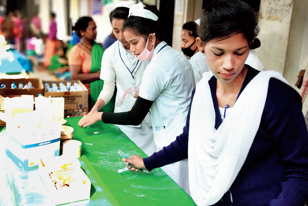 File picture of nurses attending to victims in Golaghat.
